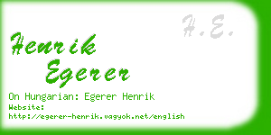 henrik egerer business card